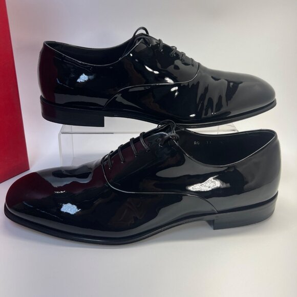 Salvatore Ferragamo Denzel Men Shoes Black Patent Leather Formal Shoes Size 11E main image 9
